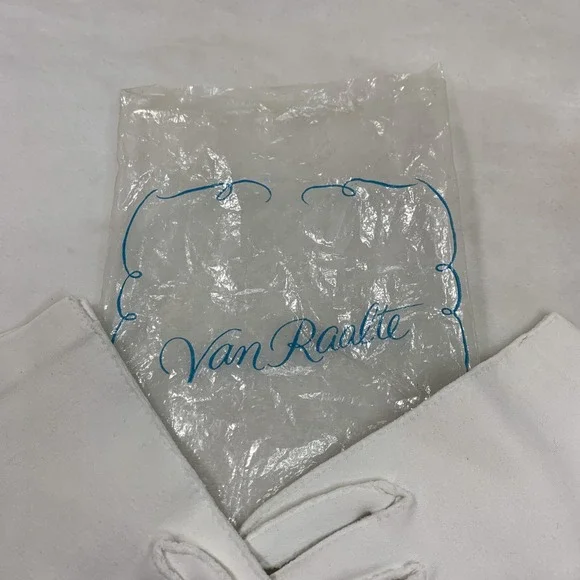 Vintage Women's Van Raalte White Driving Gloves Button Embellished Nylon Formal - Picture 3 of 11